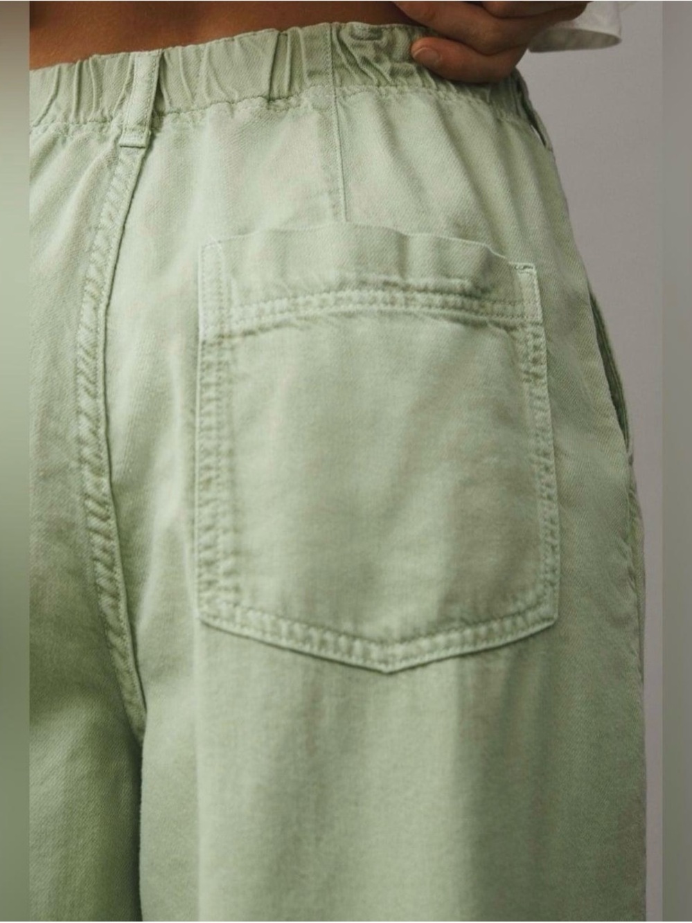 NWOT Pilcro Relaxed High-Rise Wide-Leg Pants in Sage Green - Picture 3 of 8